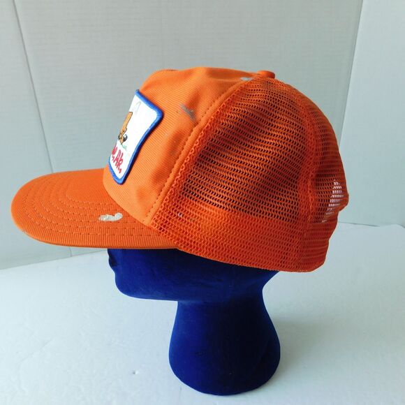 Deadhorse, Alaska Trucker Mesh Snapback Baseball Hat Cap Vintage 70s Orange USA - Picture 2 of 12